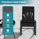 2 Pieces Patio Rocking Chairs Outdoor Sling Fabric Rockers with Ergonomic Backrest and Seat-Black by LJGDeals