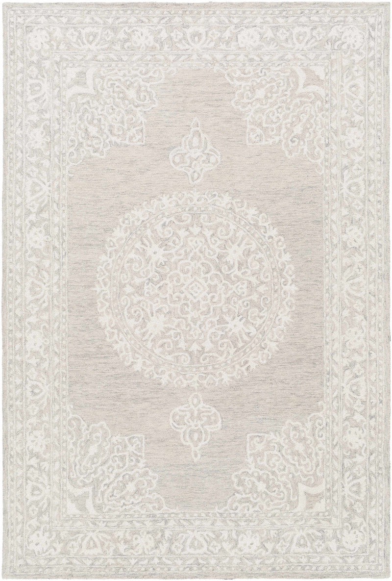 Roessleville Cream Wool Area Rug