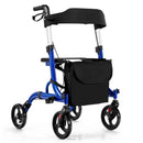 Folding Aluminum Rollator Walker with 8 inch Wheels and Seat by LJGDeals
