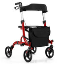 Folding Aluminum Rollator Walker with 8 inch Wheels and Seat by LJGDeals
