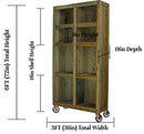 Rolling Redwood Storage Cabinet