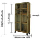 Rolling Redwood Storage Cabinet