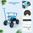 Rolling Garden Cart with Height Adjustable Swivel Seat and Storage Basket by LJGDeals