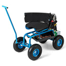 Rolling Garden Cart with Height Adjustable Swivel Seat and Storage Basket