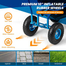 Rolling Garden Cart with Height Adjustable Swivel Seat and Storage Basket by LJGDeals