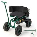 Rolling Garden Cart with Height Adjustable Swivel Seat and Storage Basket by LJGDeals