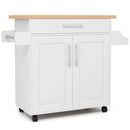 Rolling Kitchen Island Cart with Towel and Spice Rack by LJGDeals