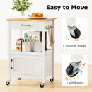 Rolling Kitchen Island Cart with Drawer and Side Hooks by LJGDeals