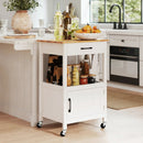 Rolling Kitchen Island Cart with Drawer and Side Hooks by LJGDeals