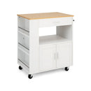 Rolling Kitchen Trolley with 3 Spice Racks Drawer and Open Shelf by LJGDeals