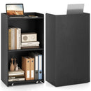 Rolling Podium Stand with 2 Shelves and Lockable Wheels by LJGDeals