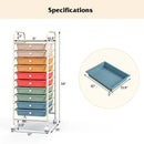 10 Drawer Rolling Storage Cart Organizer with 4 Universal Casters by LJGDeals