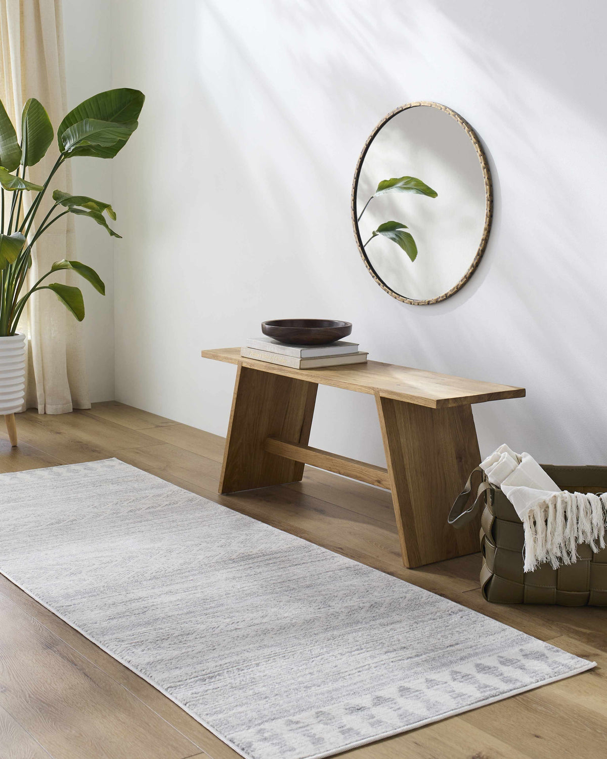Chinnor Neutral Area Rug, installed in a room