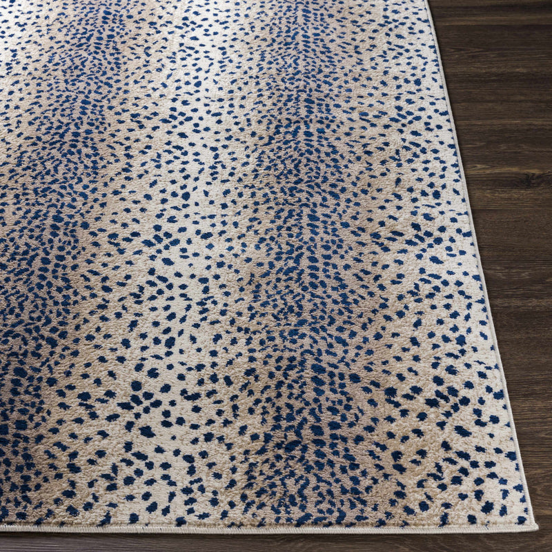 Pointblank Tan & Navy Leopard Print Rug