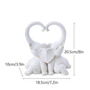 Romantic elephant couple resin candlestick living room heart decor by Decorbites