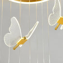 GobekUsa Butterfly LED Chandelier for Duplex Villa Living Room Romantic Wedding Decor