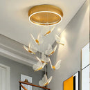GobekUsa Butterfly LED Chandelier for Duplex Villa Living Room Romantic Wedding Decor