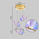GobekUsa Butterfly LED Chandelier for Duplex Villa Living Room Romantic Wedding Decor