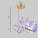 GobekUsa Butterfly LED Chandelier for Duplex Villa Living Room Romantic Wedding Decor