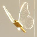 GobekUsa Butterfly LED Chandelier for Duplex Villa Living Room Romantic Wedding Decor