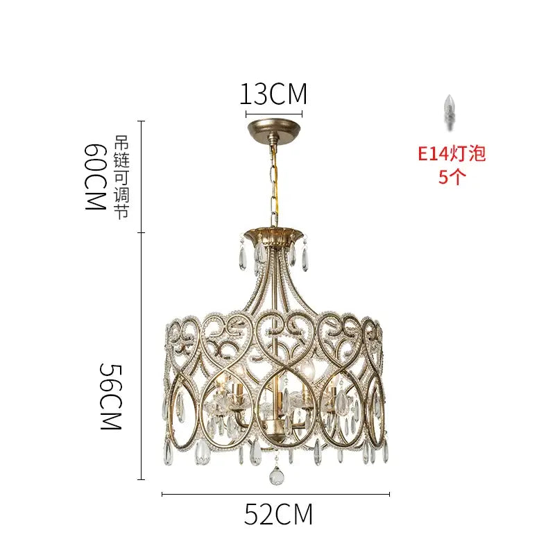GobekUsa Crystal Heart Ceiling Light - Romantic Princess Bedroom Chandelier, photo 9 of 9