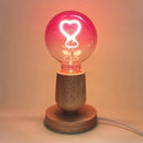 Romantic gradient pink led filament heart light bulb bedroom lamp by Decorbites