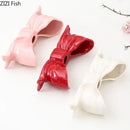 Romantic pink bowknot ceramic candle holder dining room aesthetic decor by Decorbites