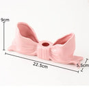 Romantic pink bowknot ceramic candle holder dining room aesthetic decor by Decorbites