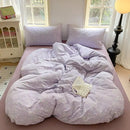 GobekUsa Cotton Flower Print Bedding Set - Romantic High-Density Comforter for Adults