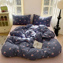 GobekUsa Cotton Flower Print Bedding Set - Romantic High-Density Comforter for Adults