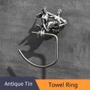 GobekUsa Bathroom Hardware Set: Toilet Paper Holder, Towel Bar, Brush Holder - Mountable Romantic Design