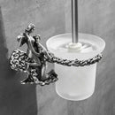 GobekUsa Bathroom Hardware Set: Toilet Paper Holder, Towel Bar, Brush Holder - Mountable Romantic Design