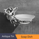 GobekUsa Bathroom Hardware Set: Toilet Paper Holder, Towel Bar, Brush Holder - Mountable Romantic Design