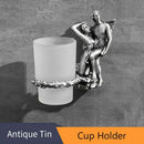 GobekUsa Bathroom Hardware Set: Toilet Paper Holder, Towel Bar, Brush Holder - Mountable Romantic Design