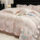GobekUsa Embroidered Flowers Butterfly Bedding Set - 4Pcs