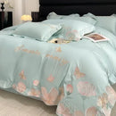 GobekUsa Embroidered Flowers Butterfly Bedding Set - 4Pcs