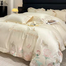 GobekUsa Embroidered Flowers Butterfly Bedding Set - 4Pcs