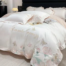 GobekUsa Embroidered Flowers Butterfly Bedding Set - 4Pcs