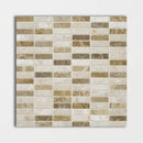 Geneve, Rome Blend Polished 5/8x2 Marble Mosaics 12x12