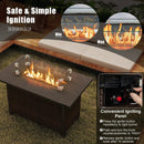 50000 BTU 2 Inch ropane Gas Fire Pit Table with Wind Guard and Glass Rocks by LJGDeals