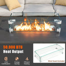 50000 BTU 2 Inch ropane Gas Fire Pit Table with Wind Guard and Glass Rocks by LJGDeals