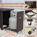 50000 BTU 2 Inch ropane Gas Fire Pit Table with Wind Guard and Glass Rocks by LJGDeals