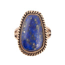Roped Blue Lapis and Golden Bronze Ring