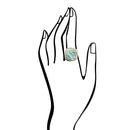 Roped Square Blue Turquoise Golden Statement Ring