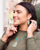 Roped Turquoise Ring - Sterling Silver