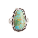 Roped Turquoise Ring - Sterling Silver