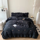GobekUsa Rose Embroidered Duvet Cover Set, Princess Style