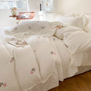 GobekUsa Rose Embroidered Duvet Cover Set, Princess Style