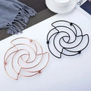 Rose flower iron pan pot mat black & rose gold kitchen coasters by Decorbites