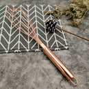 Rose gold & brass steel egg beater whisk set kitchen accessories by Decorbites